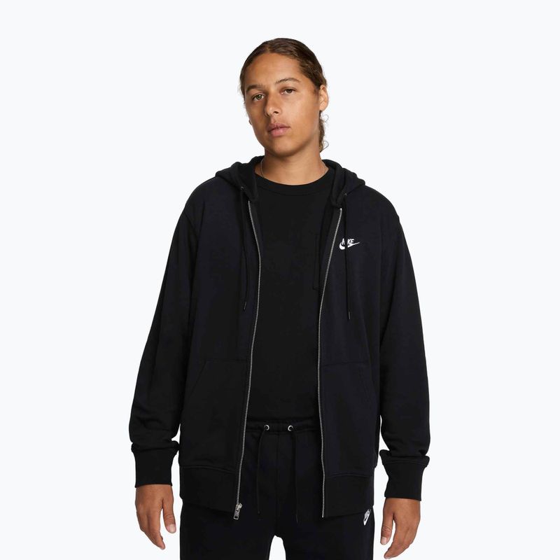 Vyriškas džemperis Nike Club FZ Hoodie black/black/white