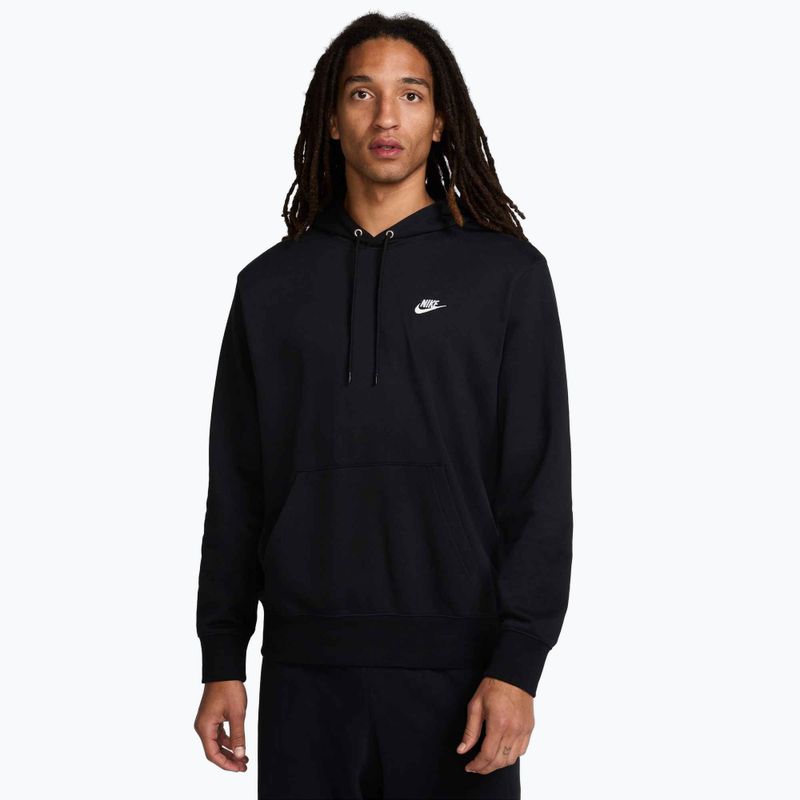 Vyriškas "Nike Club French Terry" megztinis su gobtuvu black/black/white
