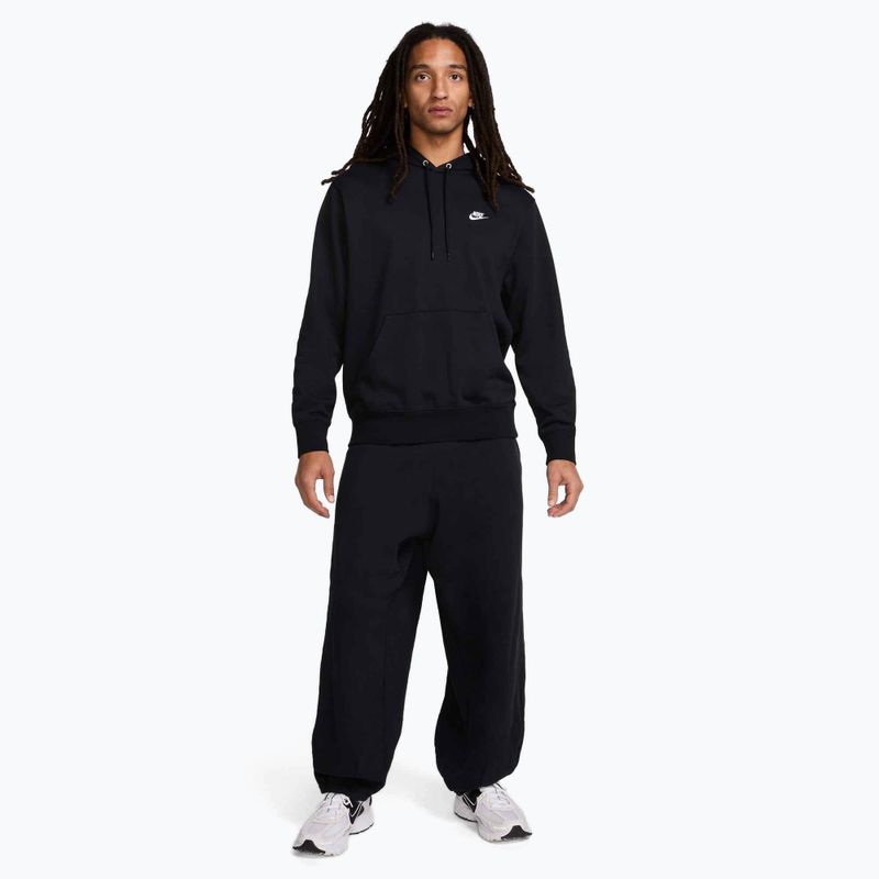 Vyriškas "Nike Club French Terry" megztinis su gobtuvu black/black/white 2