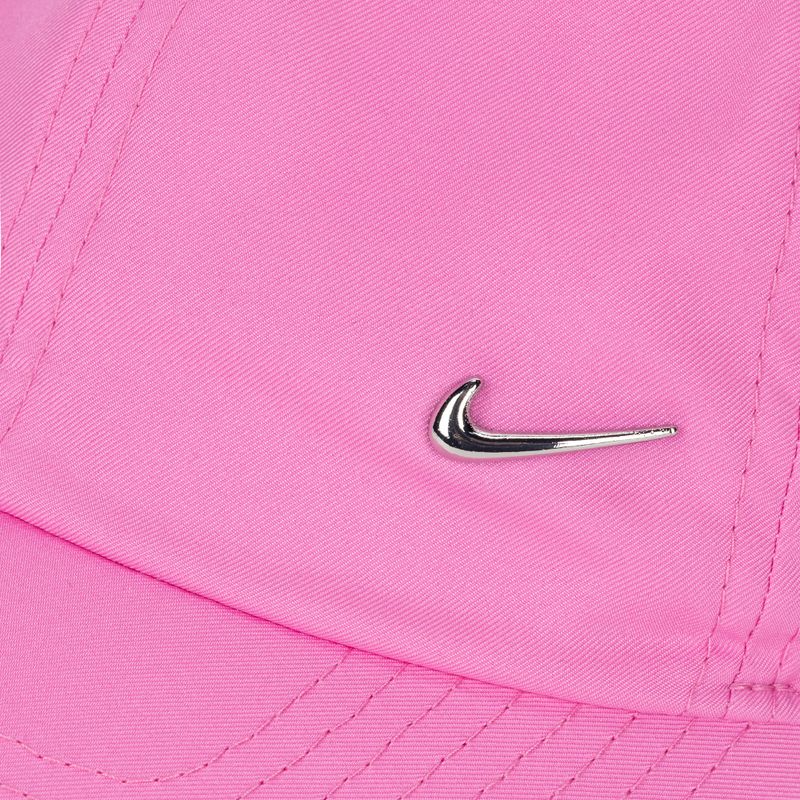 Kepuraitė su snapeliu Nike Dri-Fit Club Unstructured Metal Swoosh playful pink/metallic silver 3