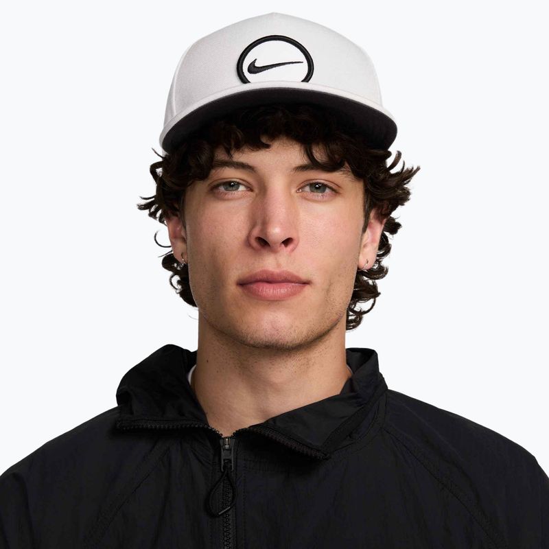 Nike Pro Dri-Fit Structured beisbolo kepuraitė su fotono dulkėmis/antracito/baltos spalvos šydu 5