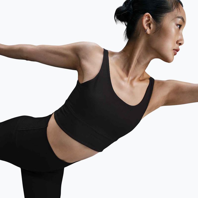 "Nike Zenvy Rib Light Support Longline" treniruočių liemenėlė juoda/juoda 6