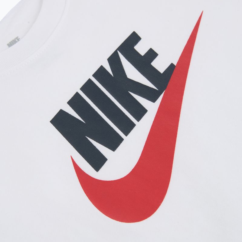 Vaikiški marškinėliai Nike Sportswear white/obsidian/university red 3