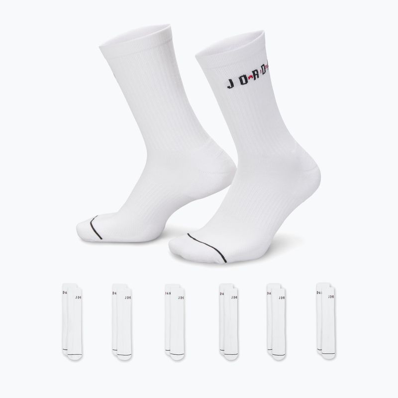 Kojinės Jordan Everyday Crew 6 pairs white/gym red/black 8