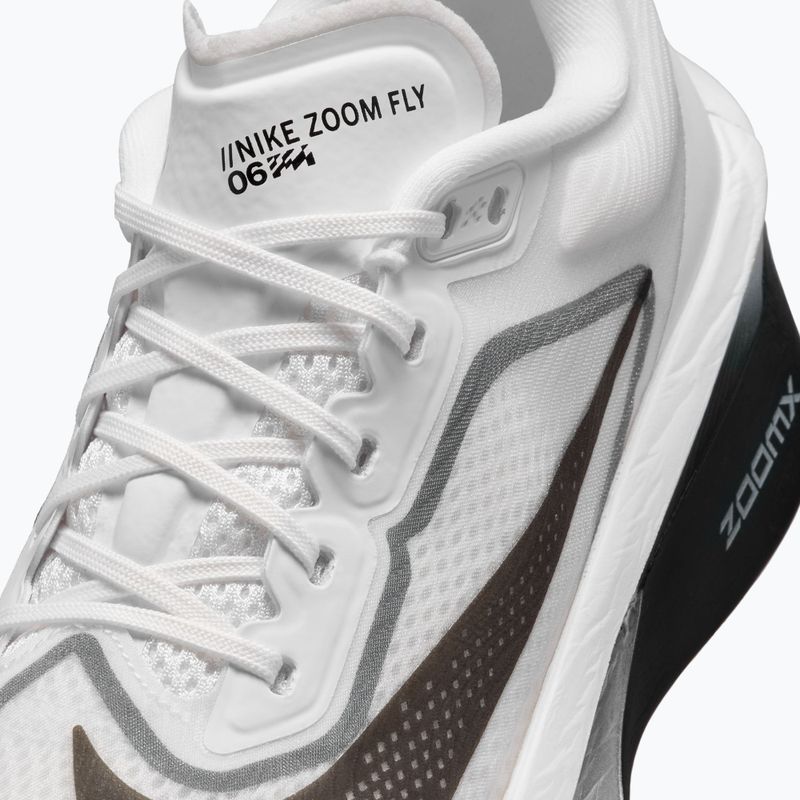 Moteriški bėgimo batai Nike Zoom Fly 6 white/smoke grey/metallic silver/black 8