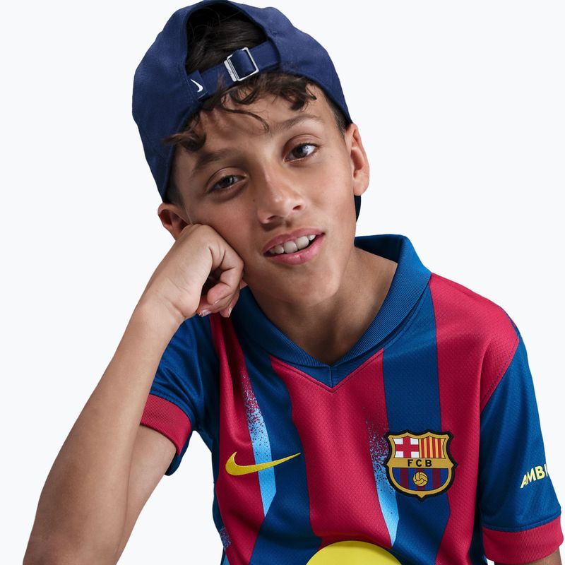 Vaikiški futbolo marškinėliai Nike FC Barcelona 2025/26 Stadium Fourth gym blue/gym blue/salsa red/opti yellow 5