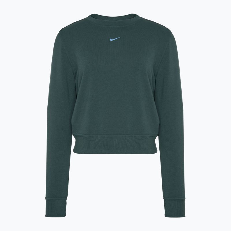 Nike Dri-FIT One Crew Neck French Terry moteriškas džemperis vintage green/ black