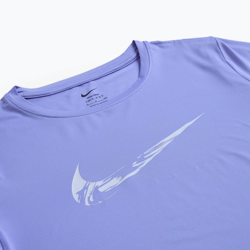 Moteriški bėgimo marškiniai Nike One Dri-Fit royal pulse / vintage green 3