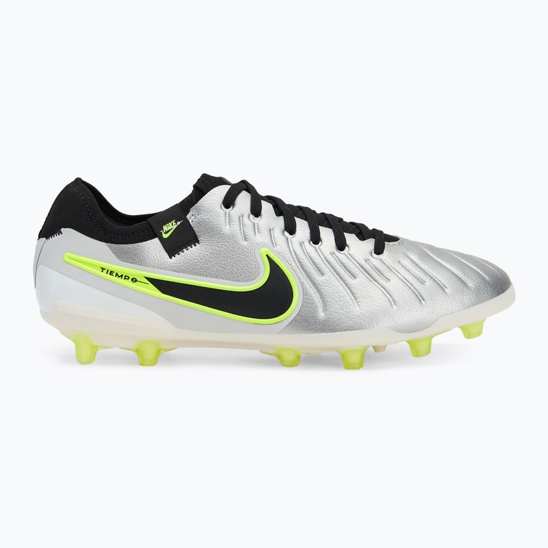 Nike Legend 10 Pro Ag-Pro vyrų futbolo bateliai metallic silver/ volt/ black 2