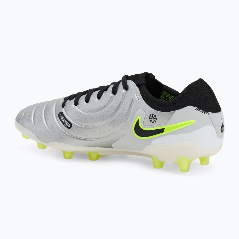 Nike Legend 10 Pro Ag-Pro vyrų futbolo bateliai metallic silver/ volt/ black 3