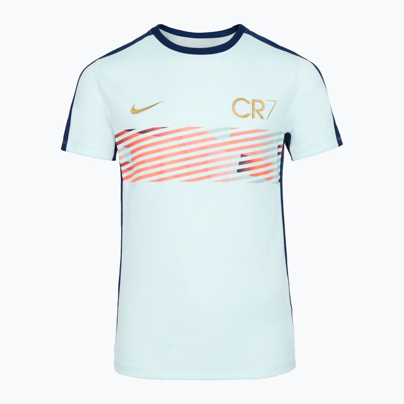 Nike CR7 Academy Dri-FIT vaikiški futbolo marškinėliai vos žali/ mėlyni void/ metallic gold