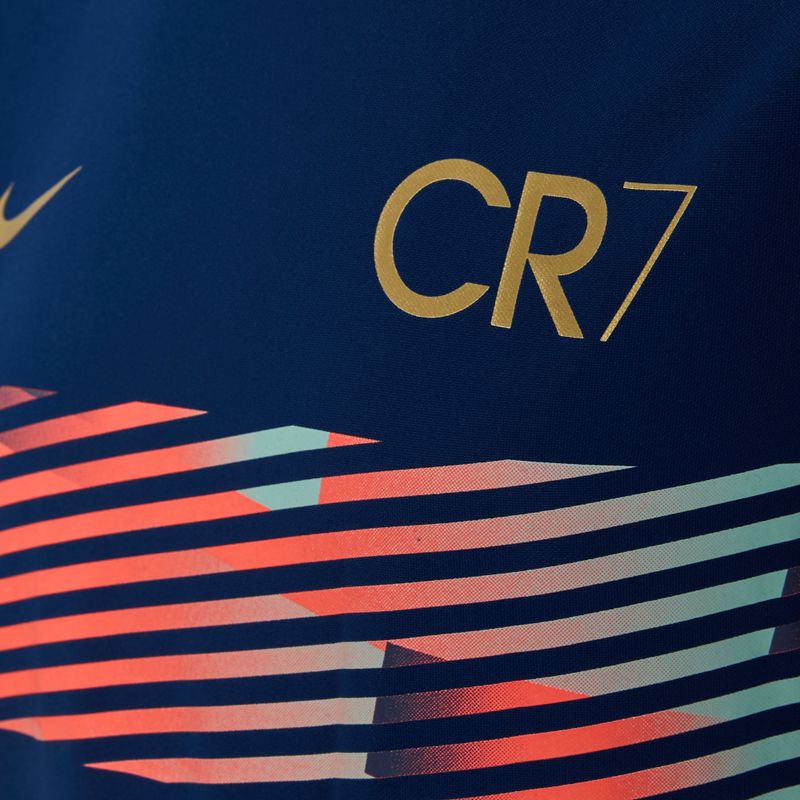 Nike CR7 Academy Dri-FIT mėlyni tuščiaviduriai/ mėlyni tuščiaviduriai/ metaliniai pilki vaikiški futbolo marškinėliai 4