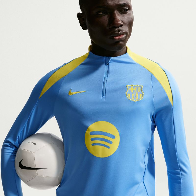 Vyriški futbolo marškinėliai su ilgomis rankovėmis Nike FC Barcelona Strike Fourth Knit Drill Top university blue/opti yellow 6