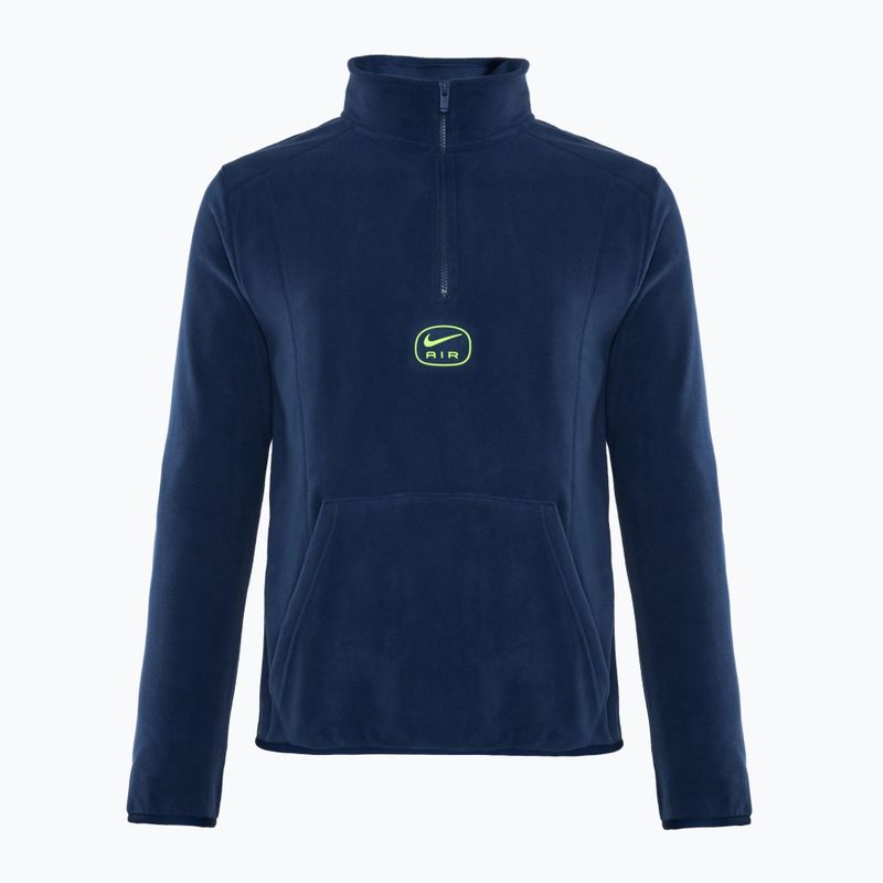 Vyriška "Nike Swoosh Air Polar Fleece" pusvilnonė viršutinė dalis su užtrauktuku midnight navy/ volt