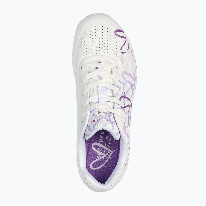 Moteriški batai SKECHERS JGoldcrown Uno Spread The Love white/light purple 4