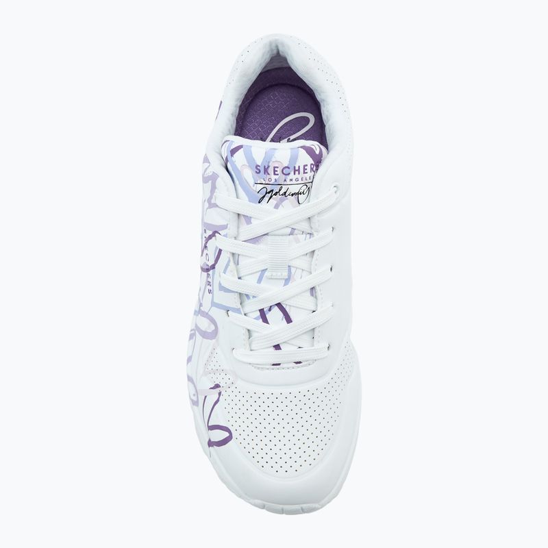 Moteriški batai SKECHERS JGoldcrown Uno Spread The Love white/light purple 5