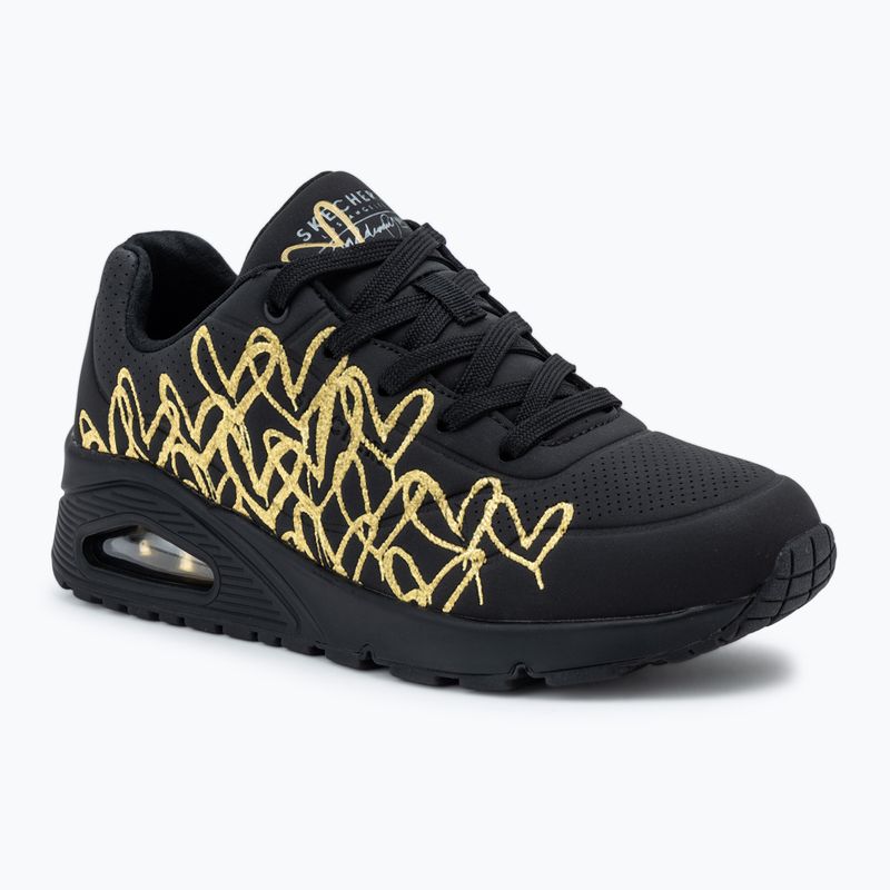 Moteriški batai SKECHERS JGoldcrown Uno Golden Heart black/multicolor metallic