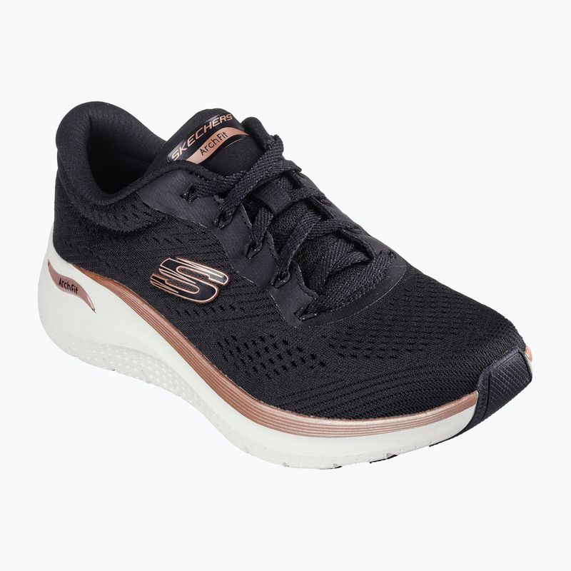 Moteriški batai SKECHERS Arch Fit 2.0 Glow The Distance black/rose gold