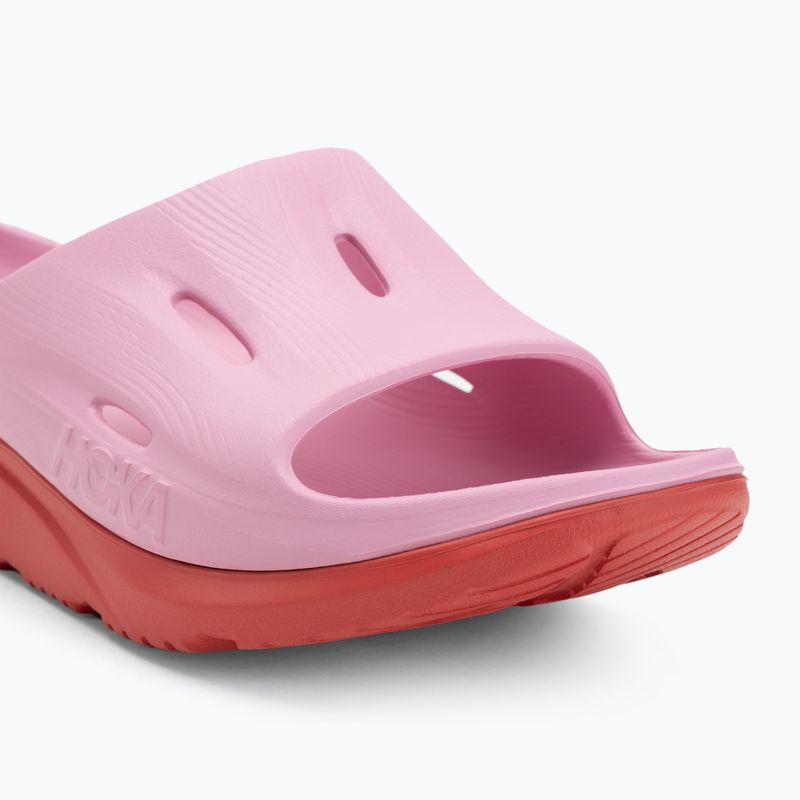 HOKA Ora Recovery Slide 3 peony/cerise vaikiškos šlepetės 7