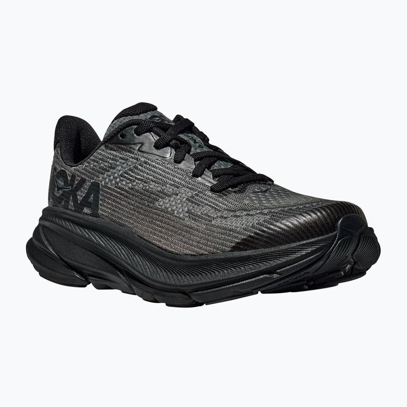 HOKA Clifton 9 black/carbon black vaikiški bėgimo bateliai 8