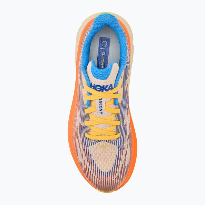 HOKA Clifton 9 ultramarino/electric tangerine vaikiški bėgimo bateliai 5