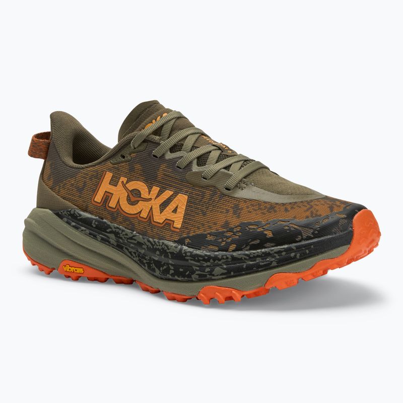 Vyriški bėgimo bateliai HOKA Speedgoat 6 Wide antique olive/squash