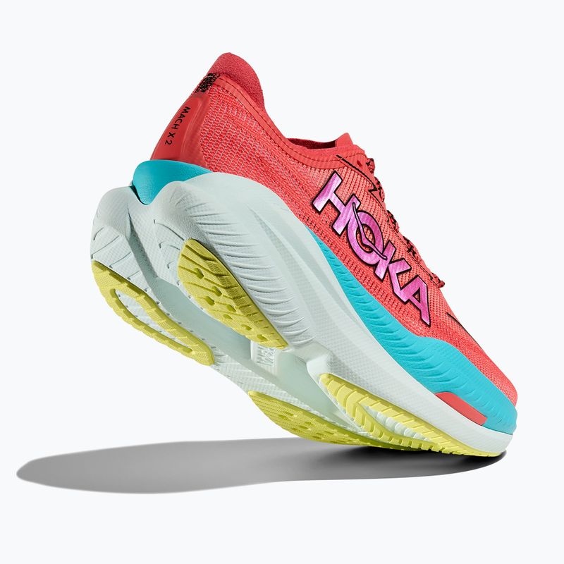 Vyriški bėgimo batai HOKA Mach X 2 grapefuit/electric coral 11