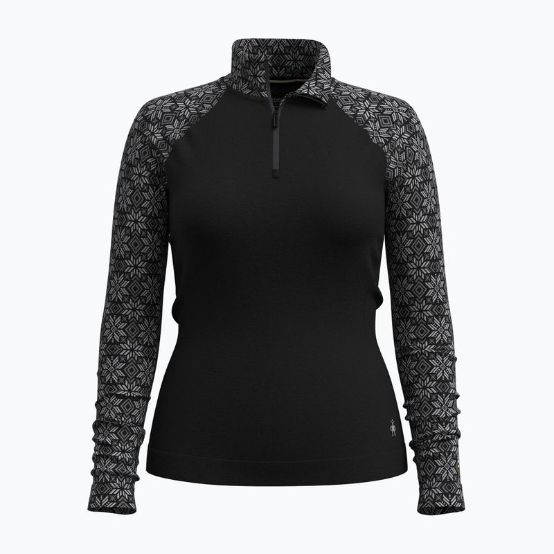 Moteriškas termoaktyvus džemperis Smartwool Classic Thermal Merino Base Layer 1/4 Zip Boxed black digi snow 3