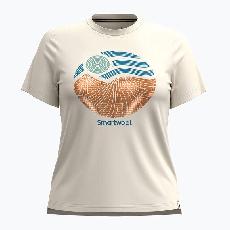 Moteriški žygio marškinėliai Smartwool Horizon View Short Sleeve Graphic Tee almond 2