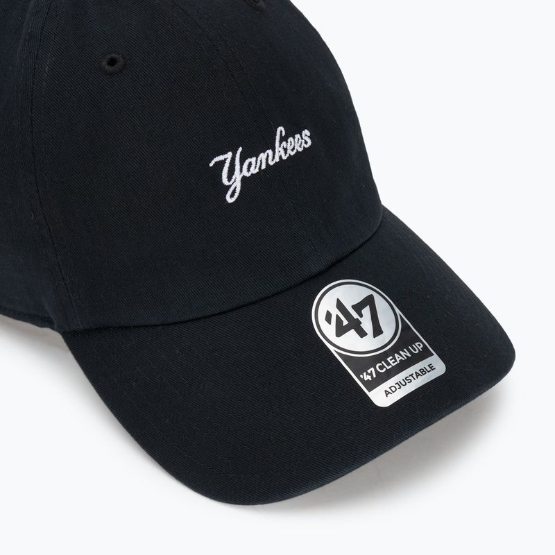 Kepuraitė su snapeliu 47 Brand MLB New York Yankees Base Runner Script CLEAN UP black 3
