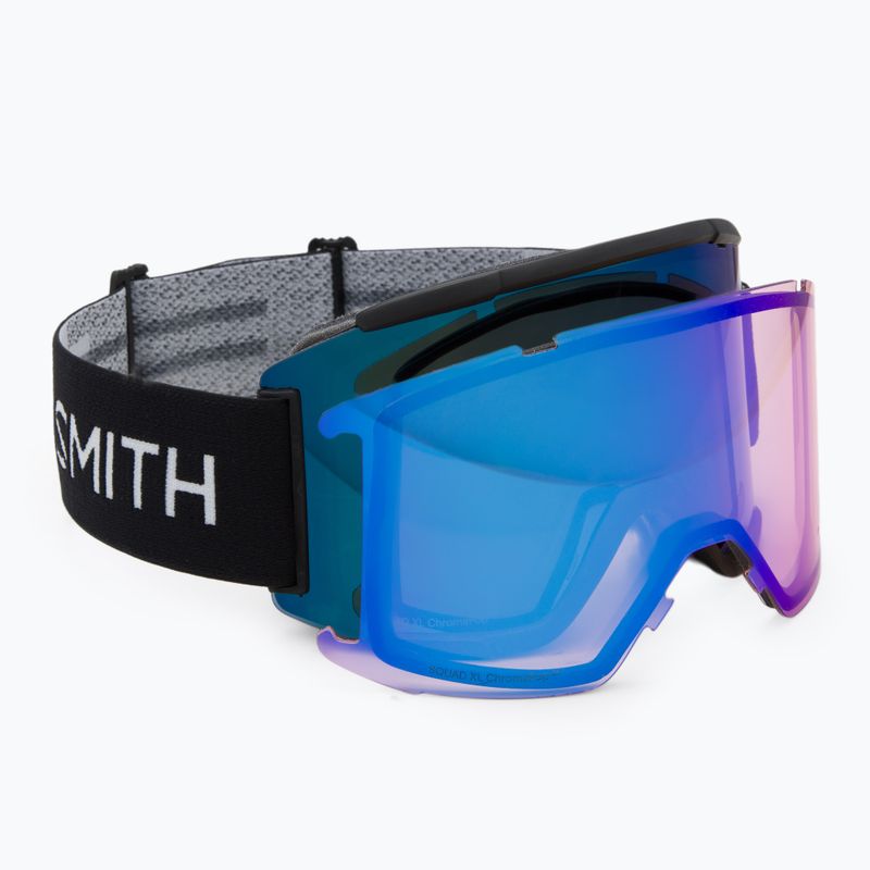 Slidinėjimo akiniai Smith Squad XL black/chrp everyday blue mirror/storm blue sensor mirror