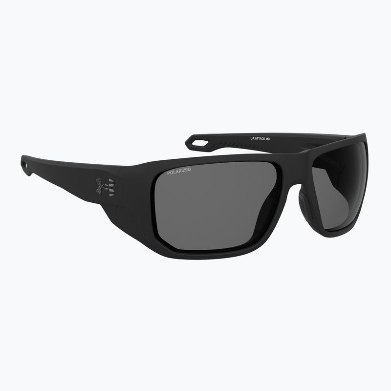 Vyriški akiniai nuo saulės Under Armour Attack MD S3 matte black/grey polarized oleophobic