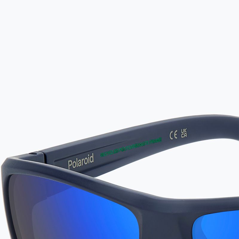 Vyriški akiniai nuo saulės Polaroid PLD 7057/S matte blue/blue mirror polarized 8