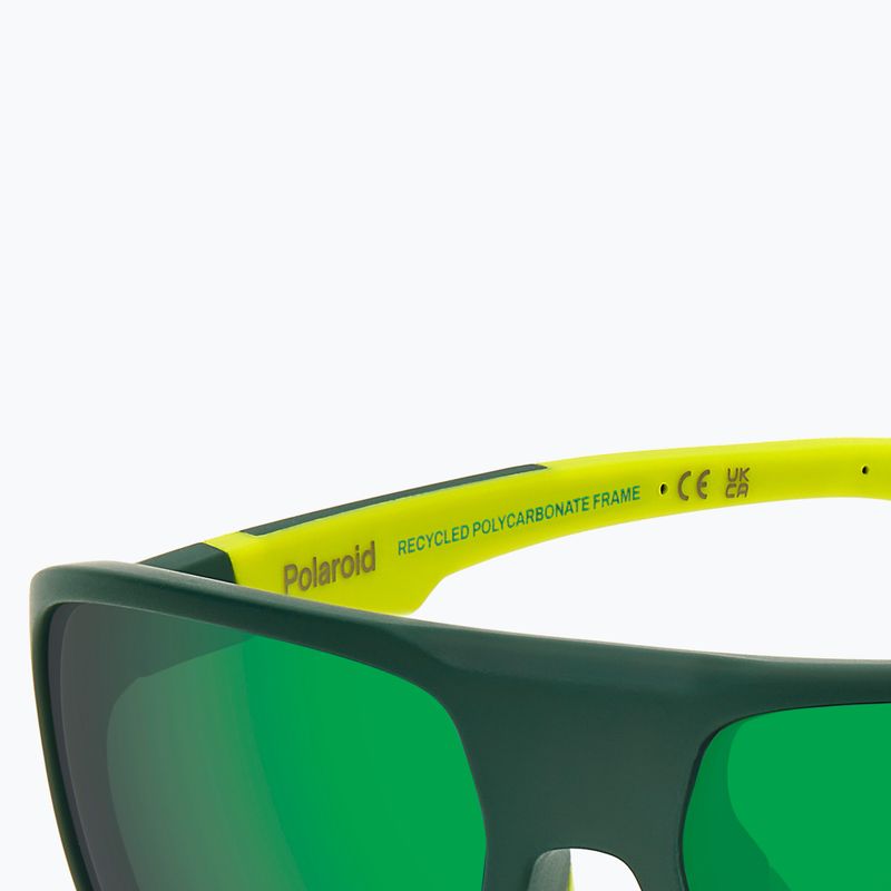 Vyriški akiniai nuo saulės Polaroid PLD 7058/S matte green/green mirror polarized high contrast 8