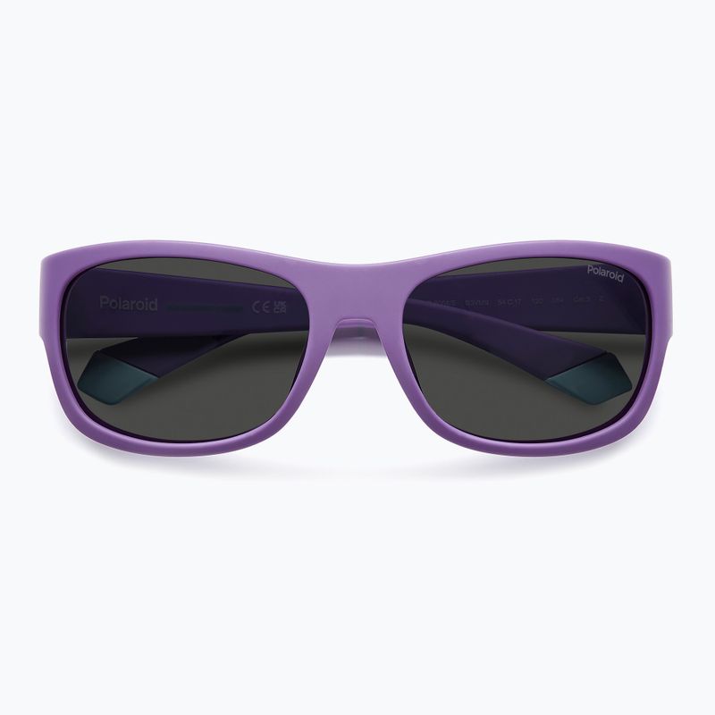 Polaroid PLD 8064/S violetinės/pilkos spalvos poliarizuoti vaikiški akiniai nuo saulės 4