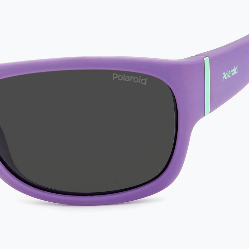 Polaroid PLD 8064/S violetinės/pilkos spalvos poliarizuoti vaikiški akiniai nuo saulės 5