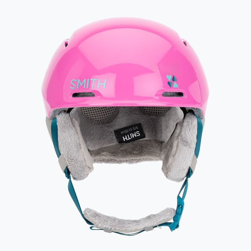 Vaikiškas slidinėjimo šalmas Smith Glide Jr Mips vivid pink hearts 2