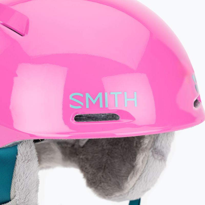 Vaikiškas slidinėjimo šalmas Smith Glide Jr Mips vivid pink hearts 5