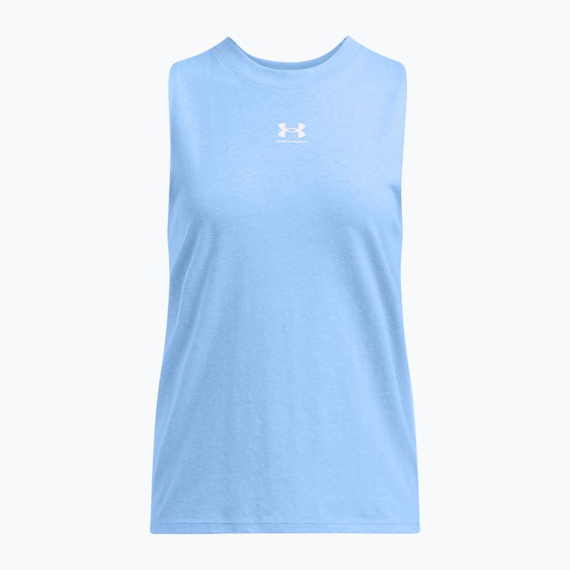 Moteriškas treniruočių tank topas Under Armour Rival Muscle Tank horizon blue/white 3