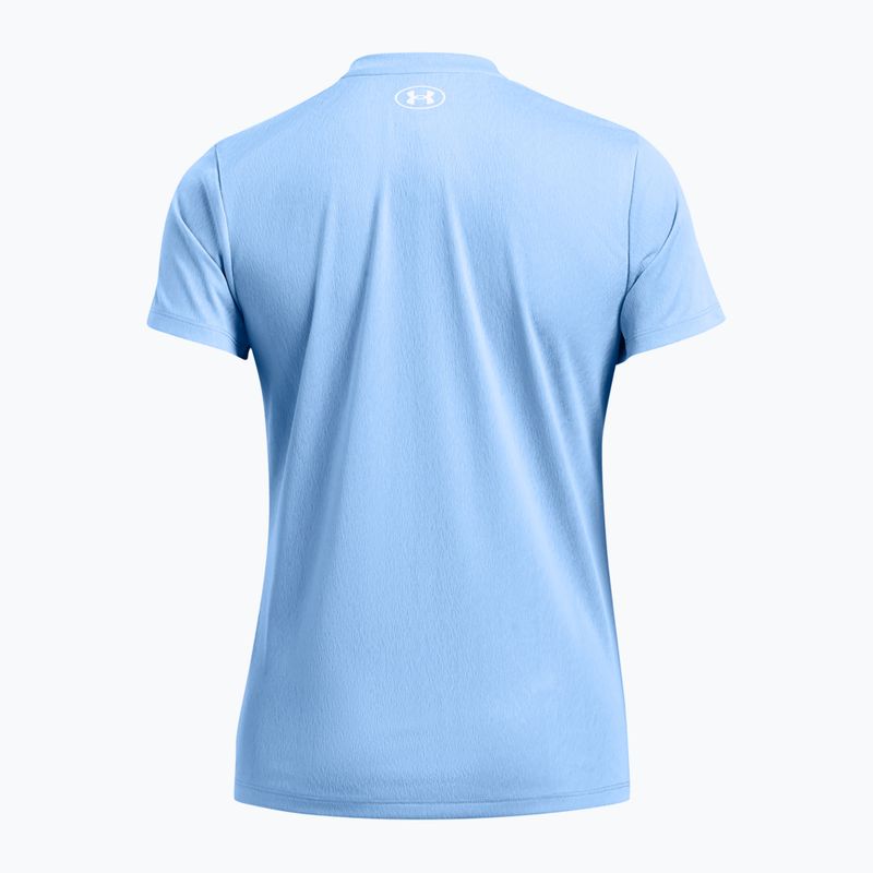 Moteriški žygio marškinėliai Under Armour Tech Riddle horizon blue/white 4