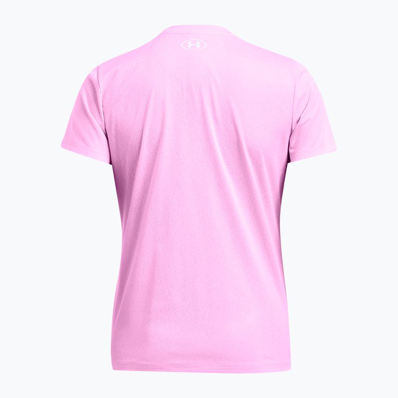 Moteriški žygio marškinėliai Under Armour Tech Riddle stellar pink/white 5