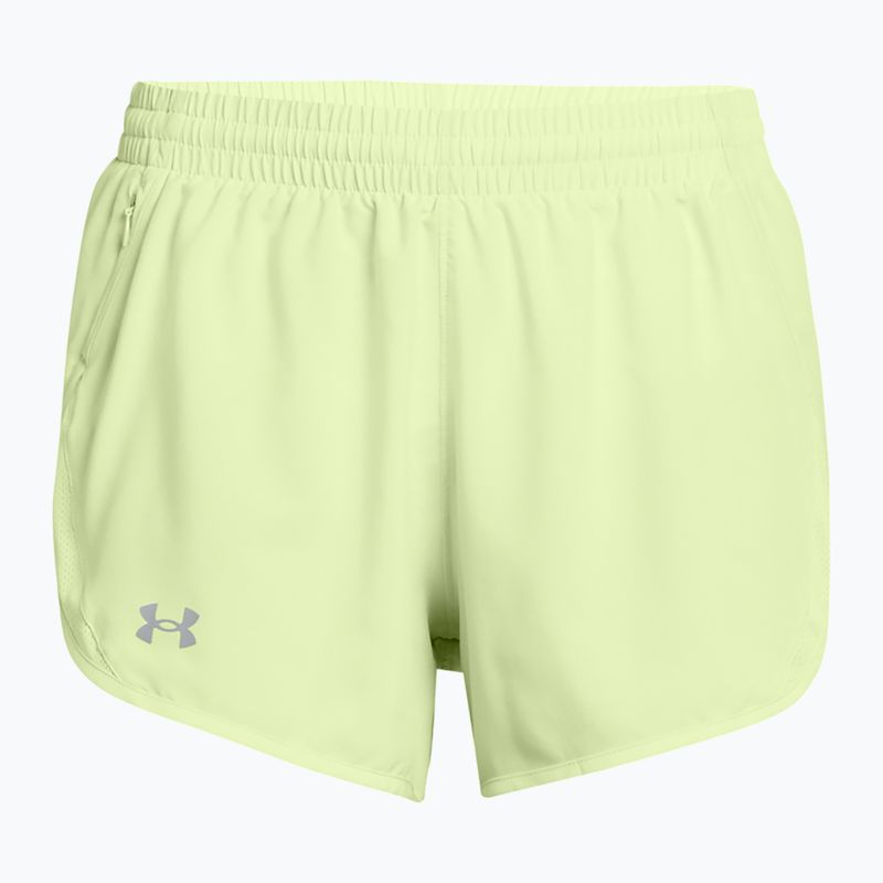 Moteriški bėgimo šortai Under Armour Fly By 3" retro green/retro green/reflective