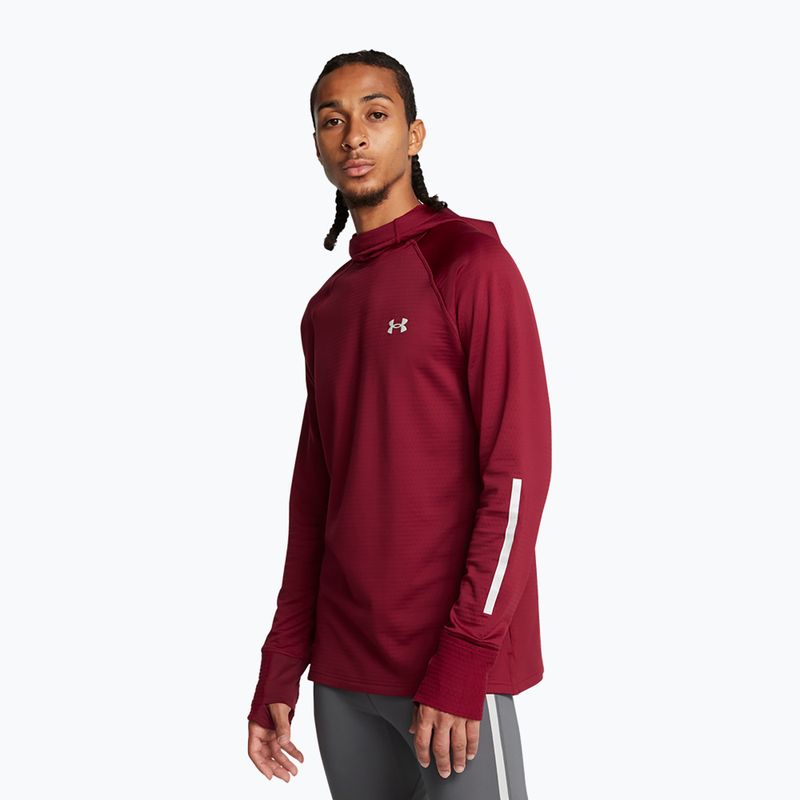 Vyriškas bėgimo džemperis Under Armour Launch Elite CW Balaclava Hoody cardinal/reflective