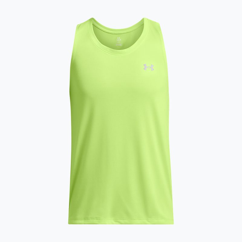 Under Armour Launch Singlet morph green/reflective vyriškas bėgimo marškinėlis 3