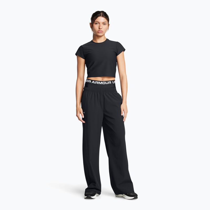 Moteriškos kelnės Under Armour Rival Wide Leg black / white 2