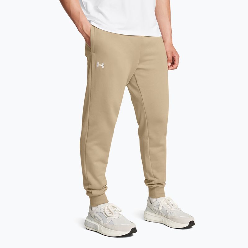 Vyriškos kelnės Under Armour Rival Fleece Joggers city khaki/white