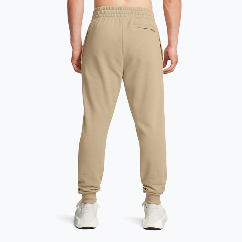 Vyriškos kelnės Under Armour Rival Fleece Joggers city khaki/white 3