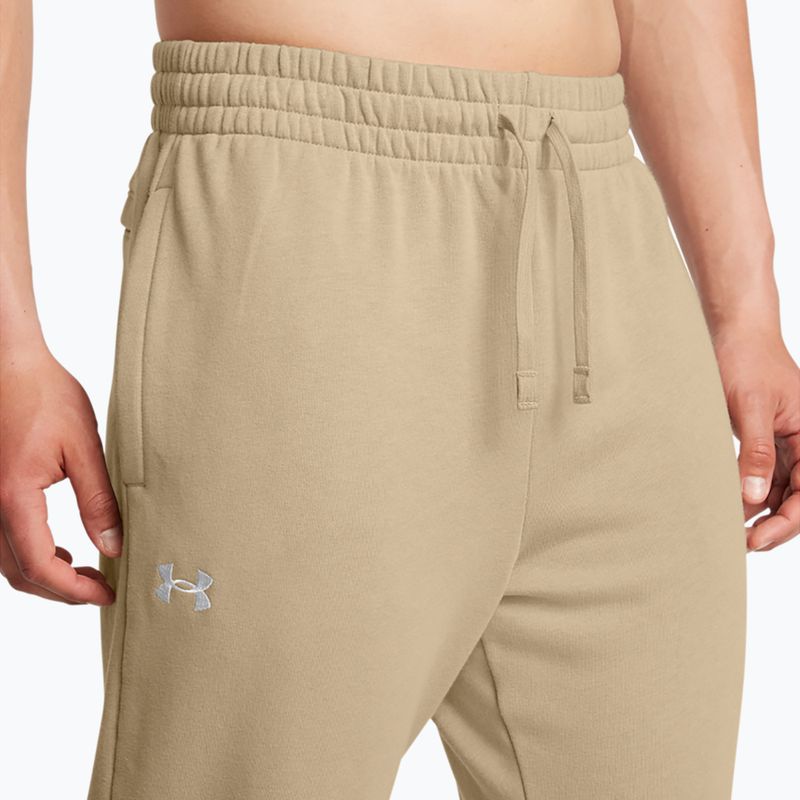 Vyriškos kelnės Under Armour Rival Fleece Joggers city khaki/white 4