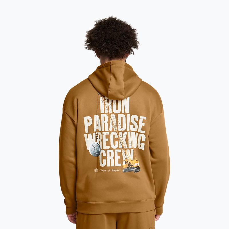 Vyriškas džemperis Under Armour Project Rock Icon Fleece Hoodie yellow ochre/silt 2