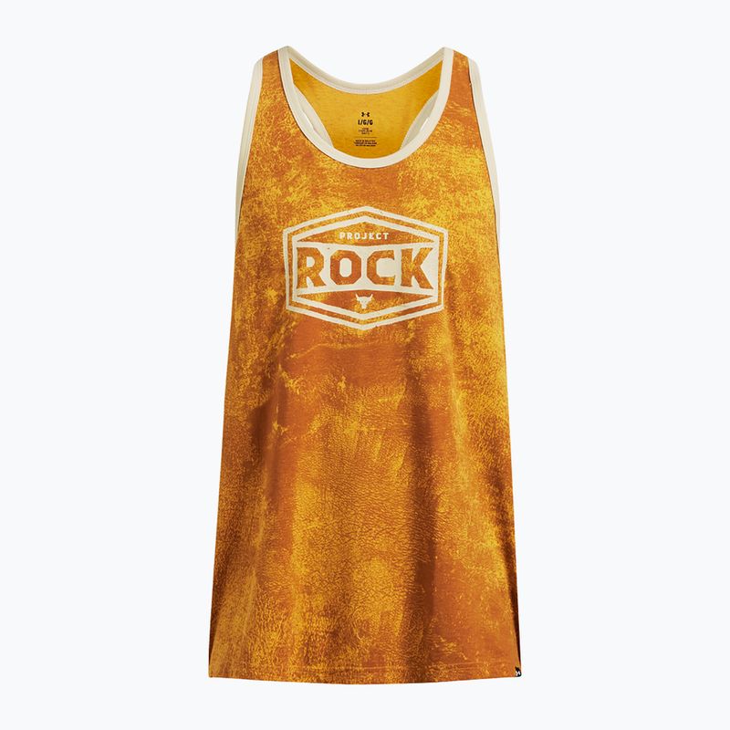 Vyriškas treniruočių tank topas Under Armour Project Rock Racer golden yellow/silt